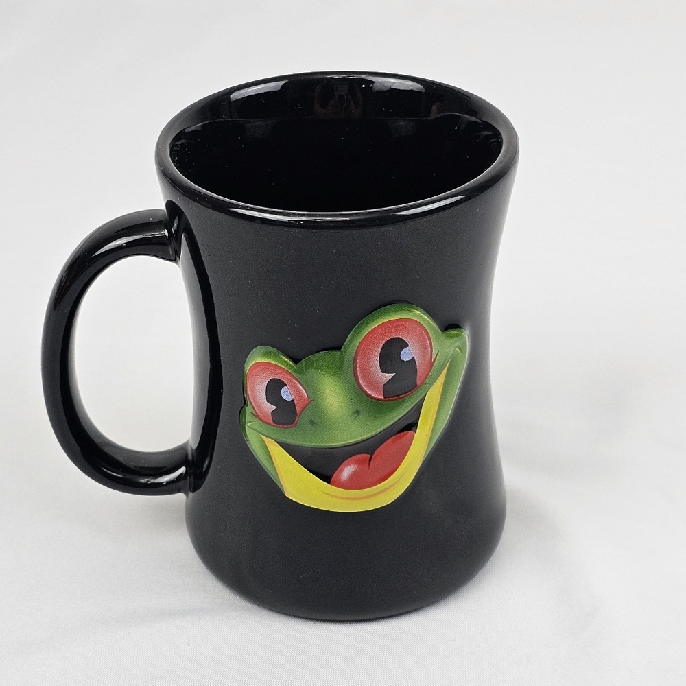 Rainforest Cafe 3D Black Tree Frog Coffee Mug Cup 12oz